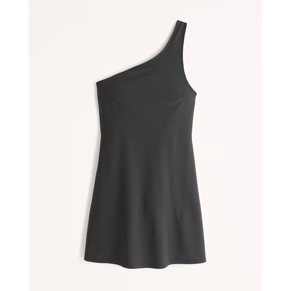 Abercrombie & Fitch One-Shoulder Black Traveler Mini Dress Women's Small Tall